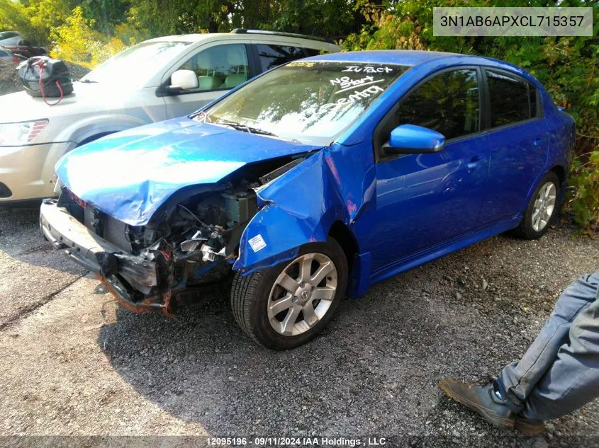 3N1AB6APXCL715357 2012 Nissan Sentra