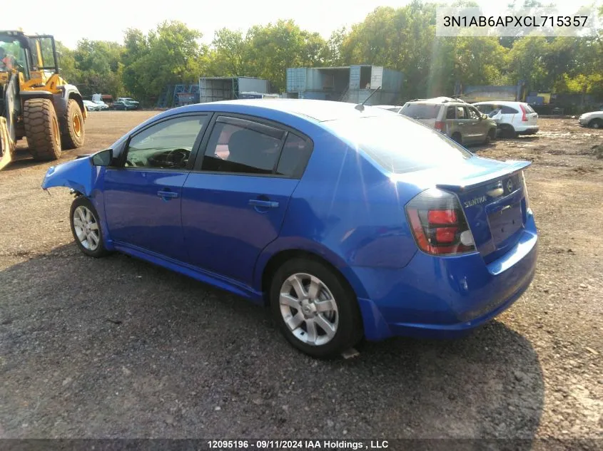 2012 Nissan Sentra VIN: 3N1AB6APXCL715357 Lot: 12095196