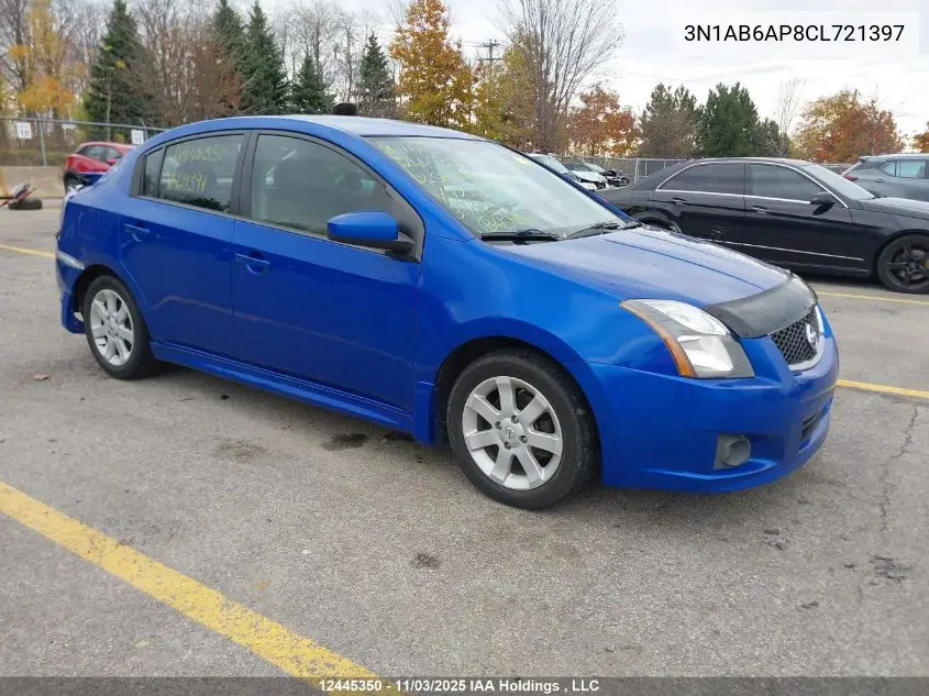 3N1AB6AP8CL721397 2012 Nissan Sentra