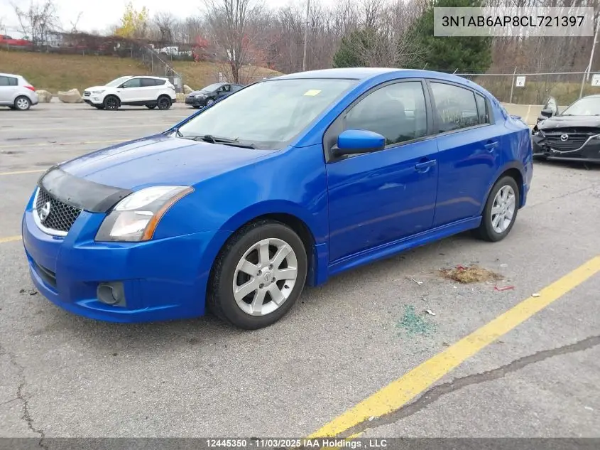 3N1AB6AP8CL721397 2012 Nissan Sentra