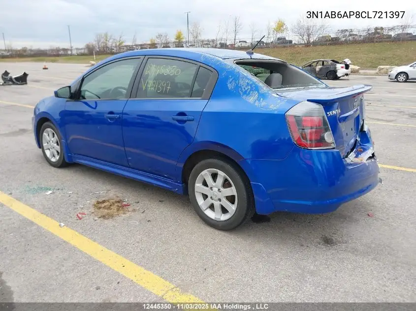 3N1AB6AP8CL721397 2012 Nissan Sentra