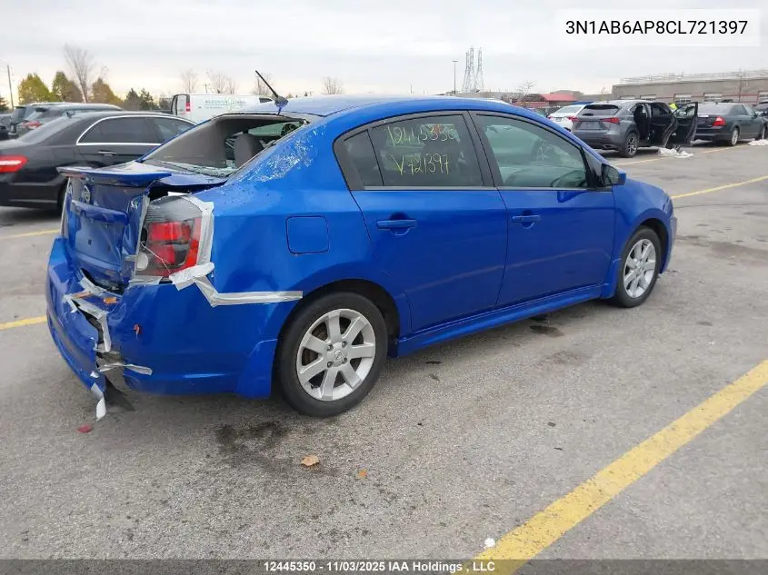 3N1AB6AP8CL721397 2012 Nissan Sentra