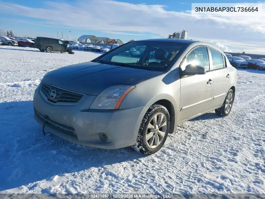 3N1AB6AP3CL736664 2012 Nissan Sentra 2.0 Sl