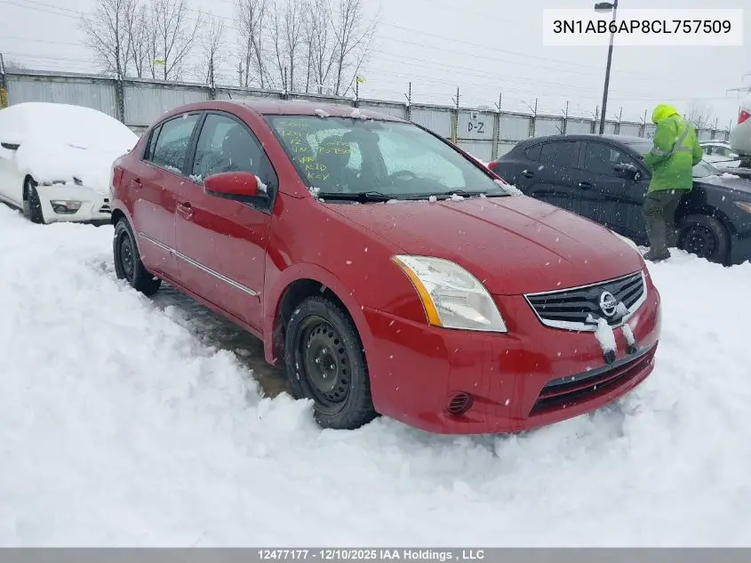 3N1AB6AP8CL757509 2012 Nissan Sentra 2.0 Sl