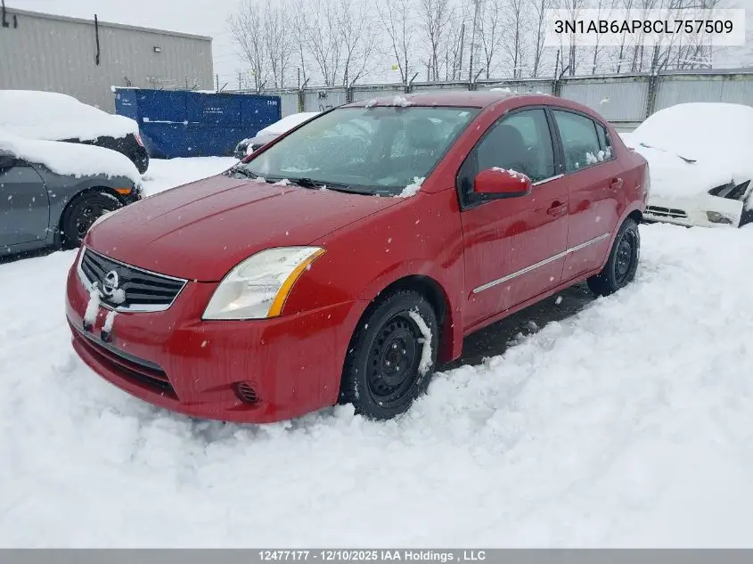 3N1AB6AP8CL757509 2012 Nissan Sentra 2.0 Sl