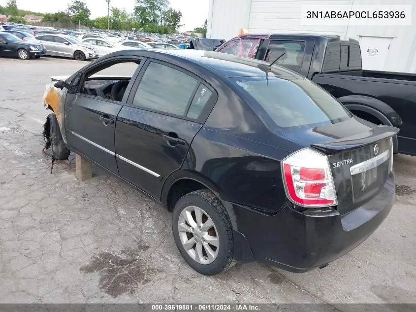 2012 Nissan Sentra 2.0 Sl VIN: 3N1AB6AP0CL653936 Lot: 39619881