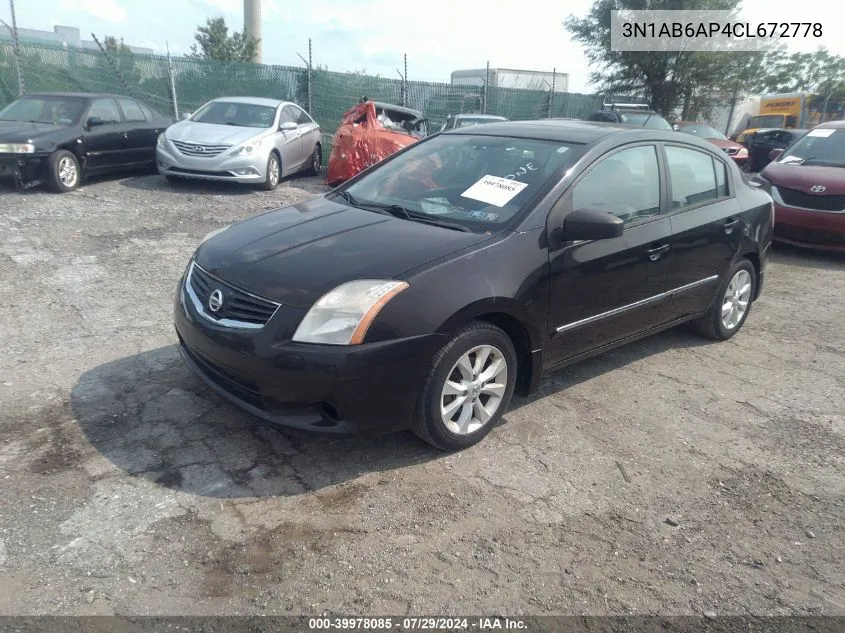 2012 Nissan Sentra 2.0/2.0S/Sr/2.0Sl VIN: 3N1AB6AP4CL672778 Lot: 39978085