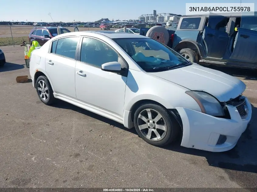 3N1AB6AP0CL755978 2012 Nissan Sentra 2.0 Sr