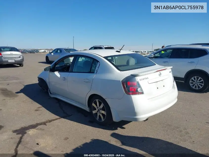 3N1AB6AP0CL755978 2012 Nissan Sentra 2.0 Sr