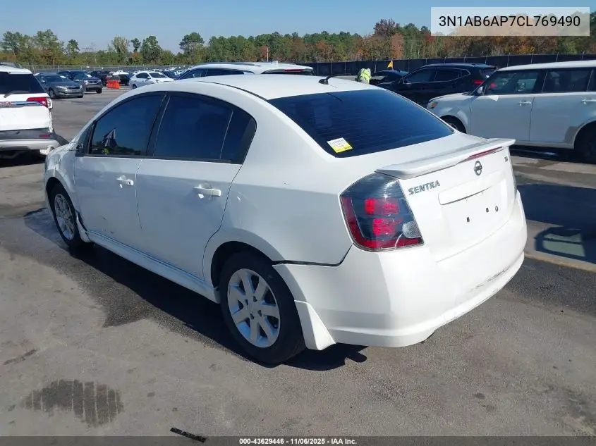 3N1AB6AP7CL769490 2012 Nissan Sentra 2.0 Sr