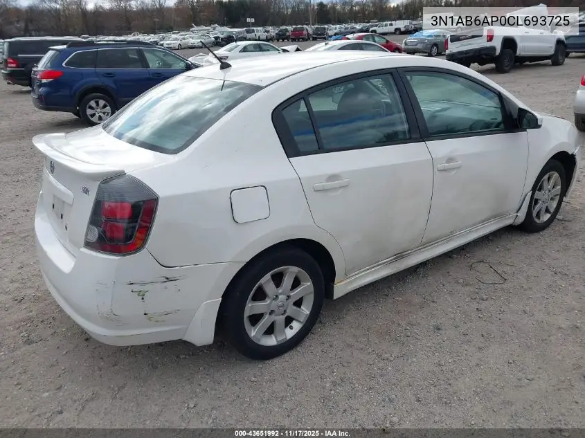 3N1AB6AP0CL693725 2012 Nissan Sentra 2.0 Sr