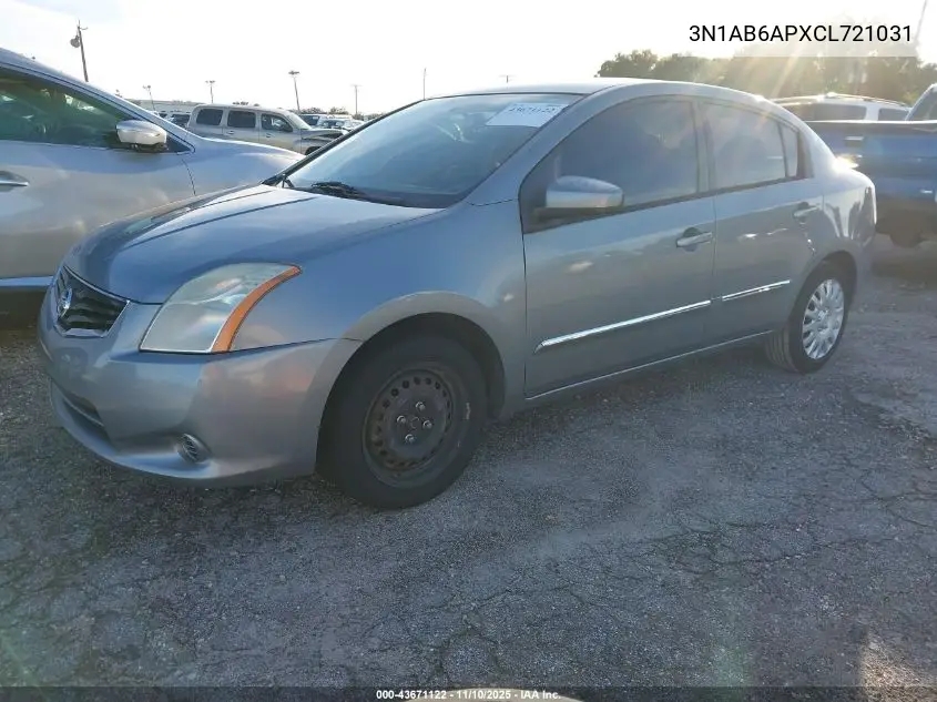 3N1AB6APXCL721031 2012 Nissan Sentra 2.0 S