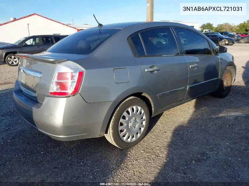3N1AB6APXCL721031 2012 Nissan Sentra 2.0 S