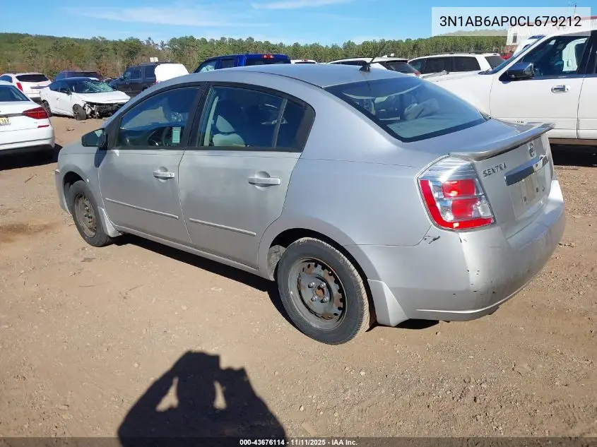 3N1AB6AP0CL679212 2012 Nissan Sentra 2.0