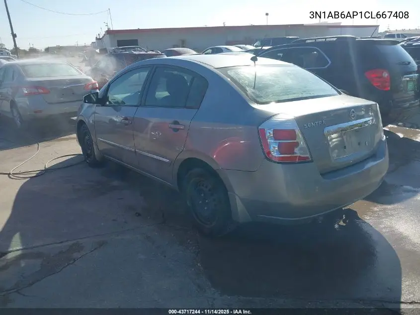 3N1AB6AP1CL667408 2012 Nissan Sentra 2.0 S