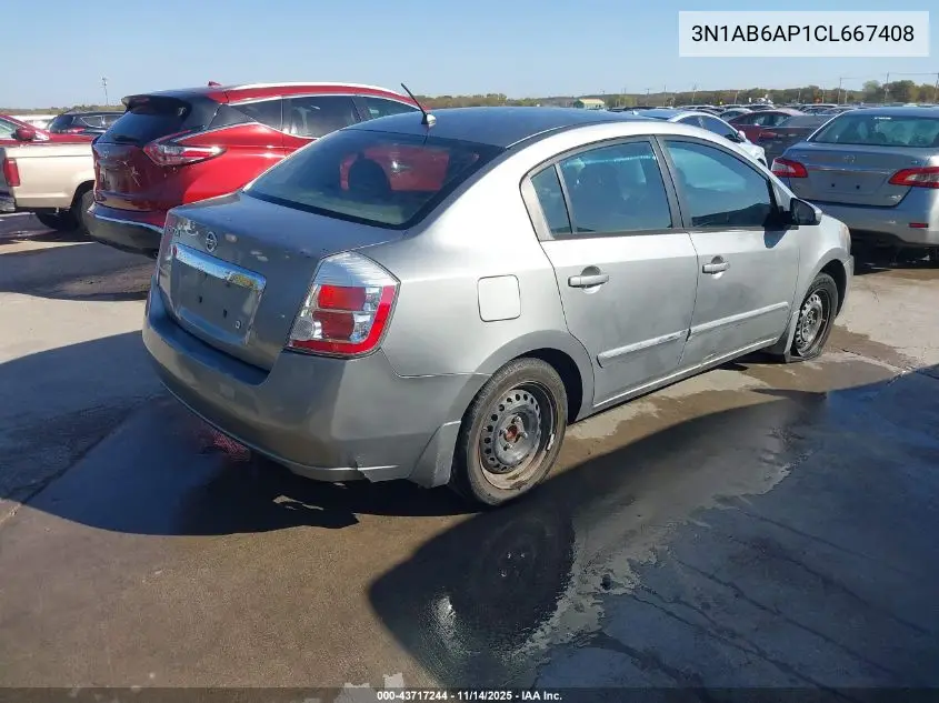 3N1AB6AP1CL667408 2012 Nissan Sentra 2.0 S