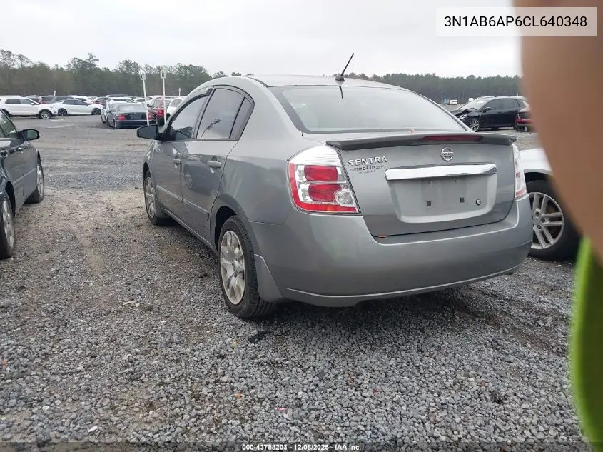3N1AB6AP6CL640348 2012 Nissan Sentra 2.0 S