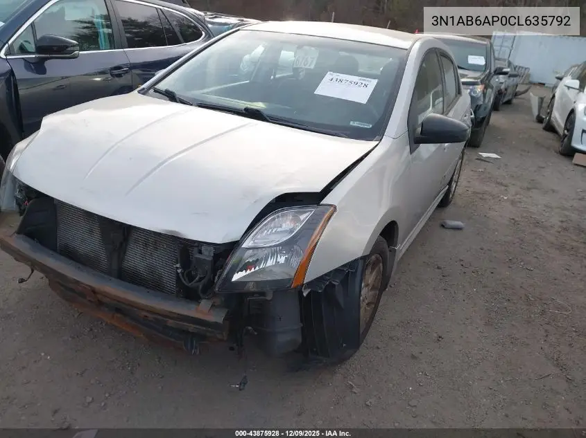 3N1AB6AP0CL635792 2012 Nissan Sentra 2.0 Sr