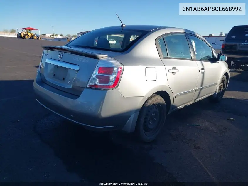 3N1AB6AP8CL668992 2012 Nissan Sentra 2.0 S