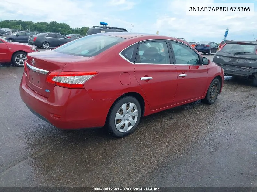 2013 Nissan Sentra S VIN: 3N1AB7AP8DL675366 Lot: 39812583