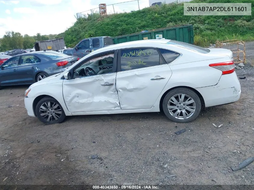 2013 Nissan Sentra Sl VIN: 3N1AB7AP2DL611601 Lot: 40343850