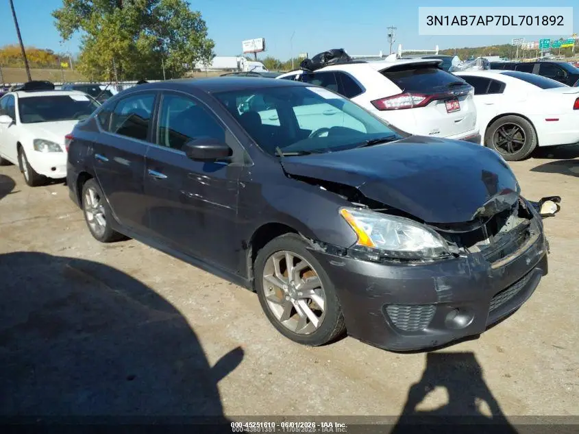3N1AB7AP7DL701892 2013 Nissan Sentra Sr