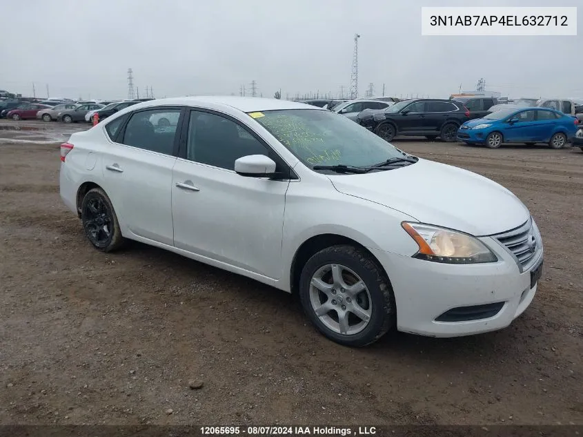 2014 Nissan Sentra S/Sv/Sr/Sl VIN: 3N1AB7AP4EL632712 Lot: 12065695