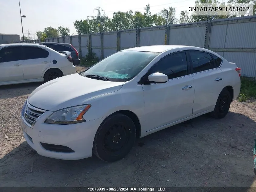 2014 Nissan Sentra VIN: 3N1AB7AP9EL651062 Lot: 12079939