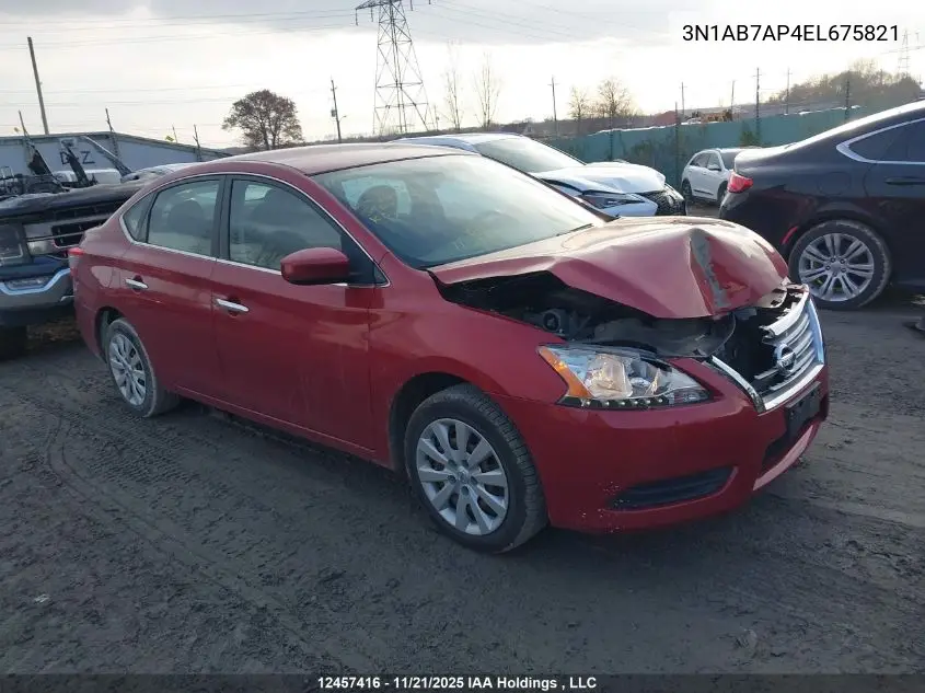 3N1AB7AP4EL675821 2014 Nissan Sentra 1.8 S/1.8 Sl/1.8 Sr/1.8 Sv