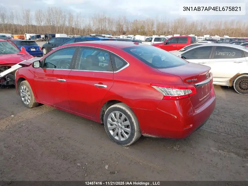 3N1AB7AP4EL675821 2014 Nissan Sentra 1.8 S/1.8 Sl/1.8 Sr/1.8 Sv