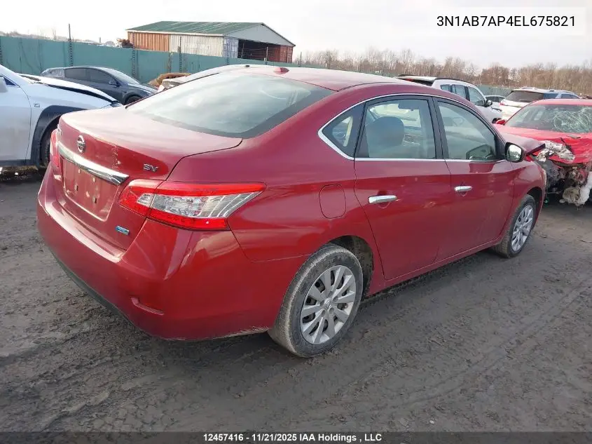 3N1AB7AP4EL675821 2014 Nissan Sentra 1.8 S/1.8 Sl/1.8 Sr/1.8 Sv