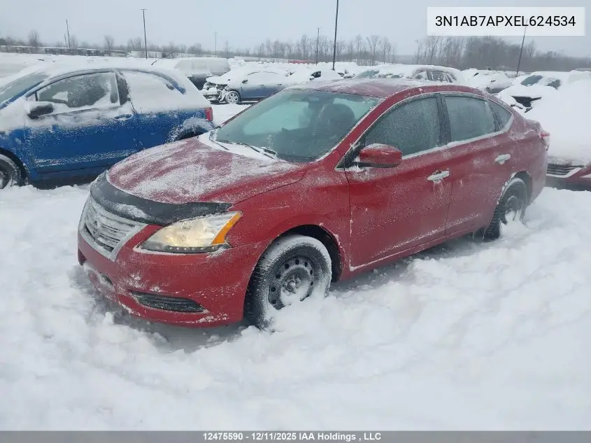 3N1AB7APXEL624534 2014 Nissan Sentra 1.8 S/1.8 Sl/1.8 Sr/1.8 Sv