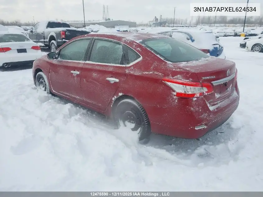 3N1AB7APXEL624534 2014 Nissan Sentra 1.8 S/1.8 Sl/1.8 Sr/1.8 Sv