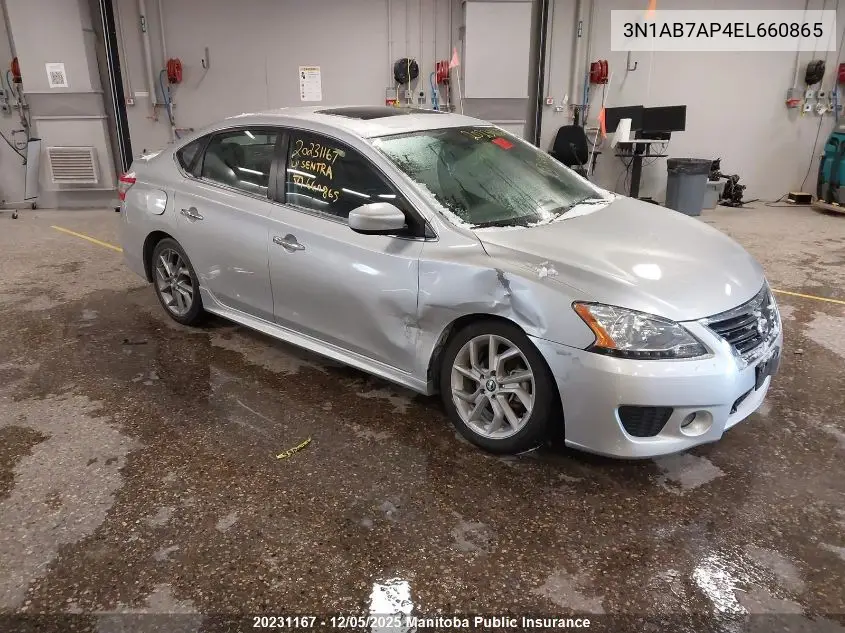 3N1AB7AP4EL660865 2014 Nissan Sentra 1.8 Sr