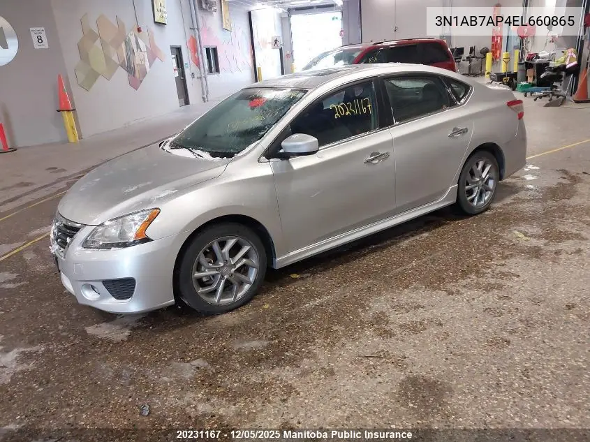 3N1AB7AP4EL660865 2014 Nissan Sentra 1.8 Sr