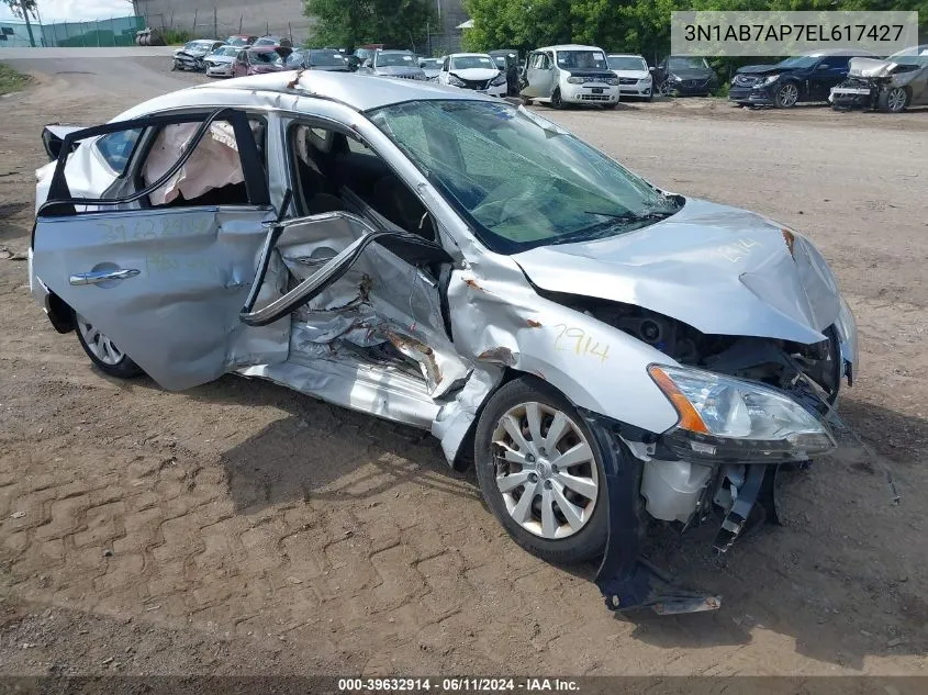 2014 Nissan Sentra S VIN: 3N1AB7AP7EL617427 Lot: 39632914