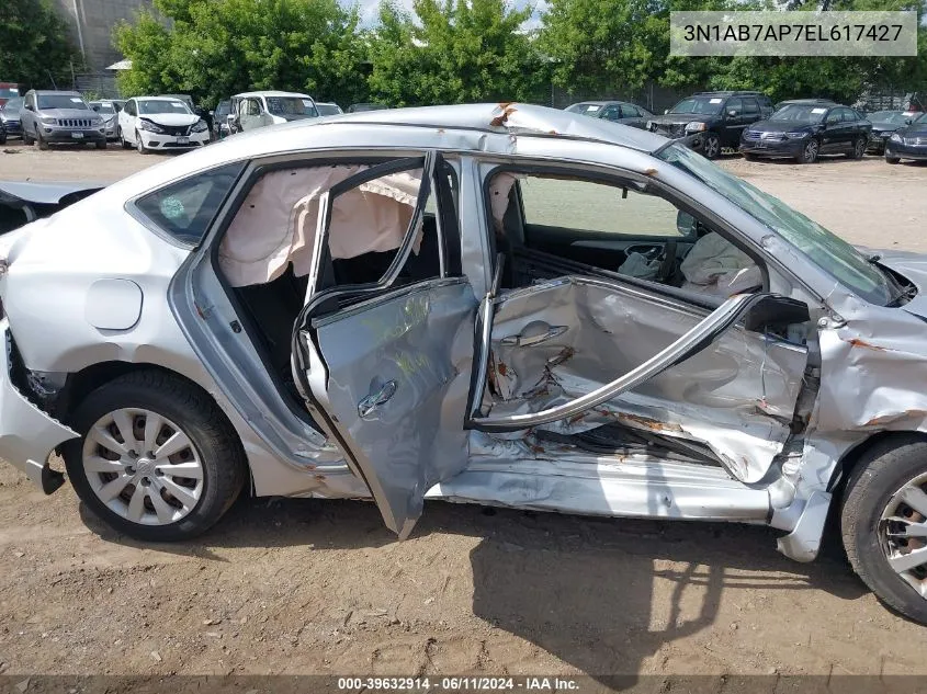 2014 Nissan Sentra S VIN: 3N1AB7AP7EL617427 Lot: 39632914