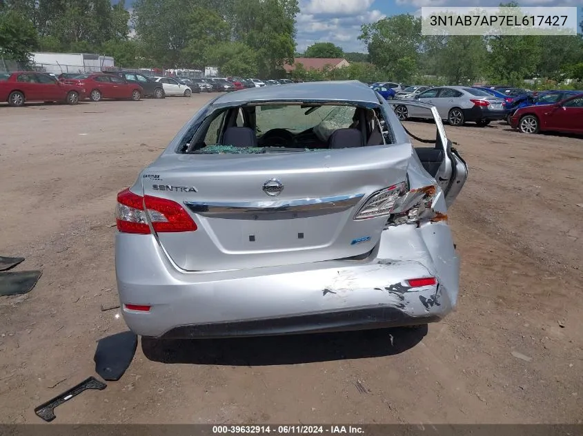 2014 Nissan Sentra S VIN: 3N1AB7AP7EL617427 Lot: 39632914