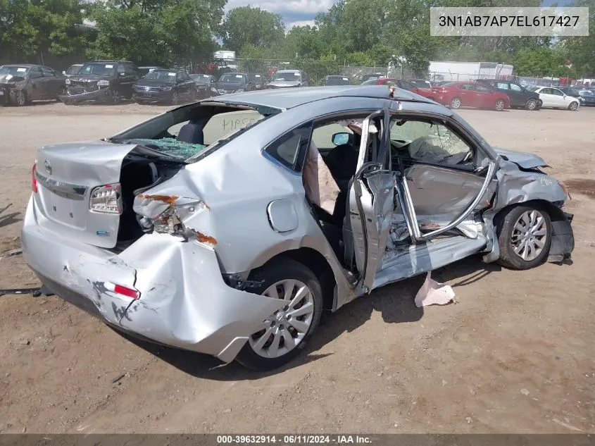 2014 Nissan Sentra S VIN: 3N1AB7AP7EL617427 Lot: 39632914