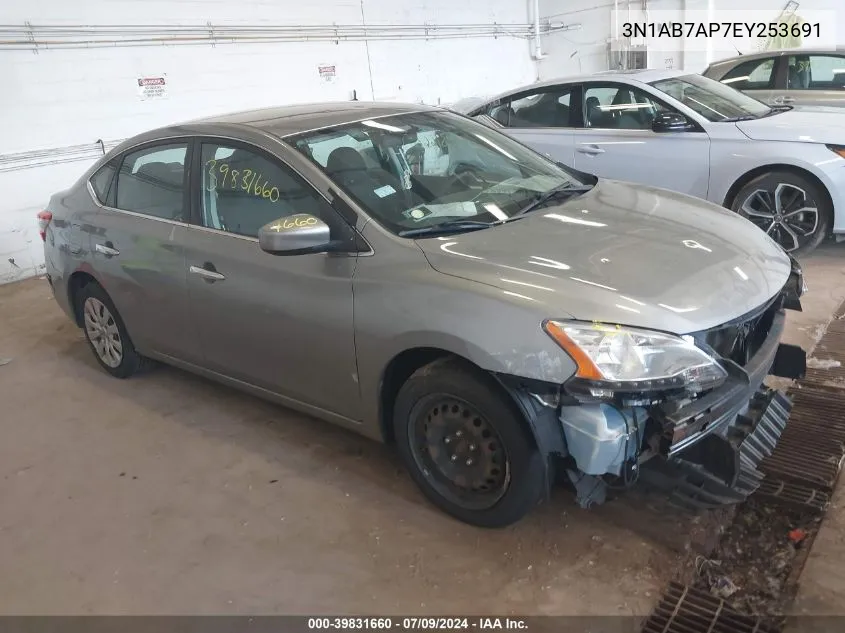 2014 Nissan Sentra S VIN: 3N1AB7AP7EY253691 Lot: 39831660