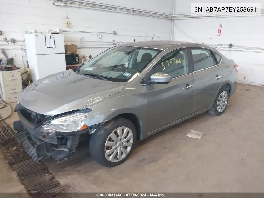 2014 Nissan Sentra S VIN: 3N1AB7AP7EY253691 Lot: 39831660