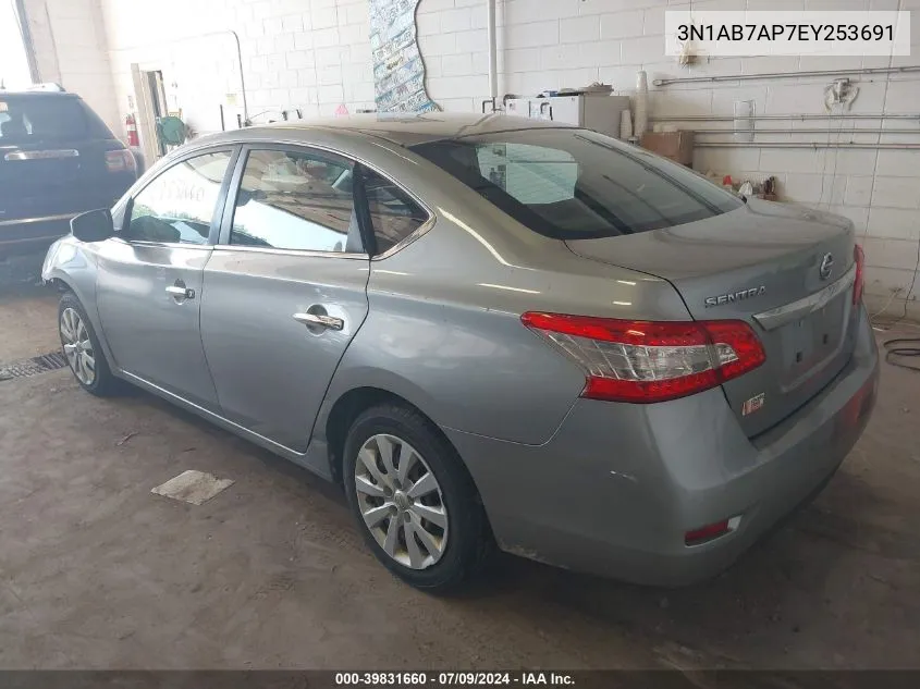 2014 Nissan Sentra S VIN: 3N1AB7AP7EY253691 Lot: 39831660