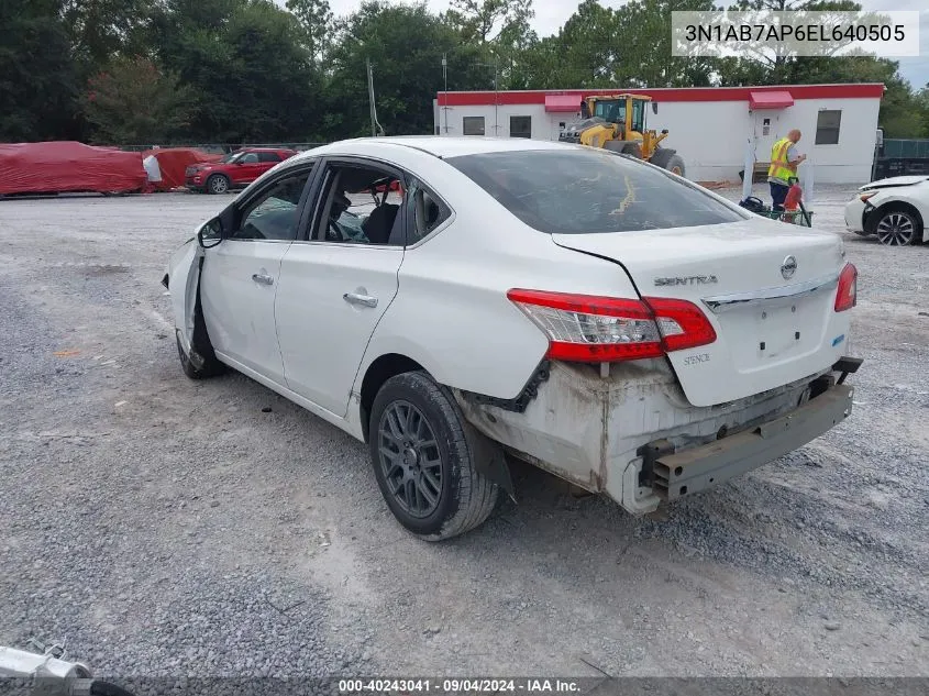 3N1AB7AP6EL640505 2014 Nissan Sentra Fe+ S/Fe+ Sv/S/Sl/Sr/Sv