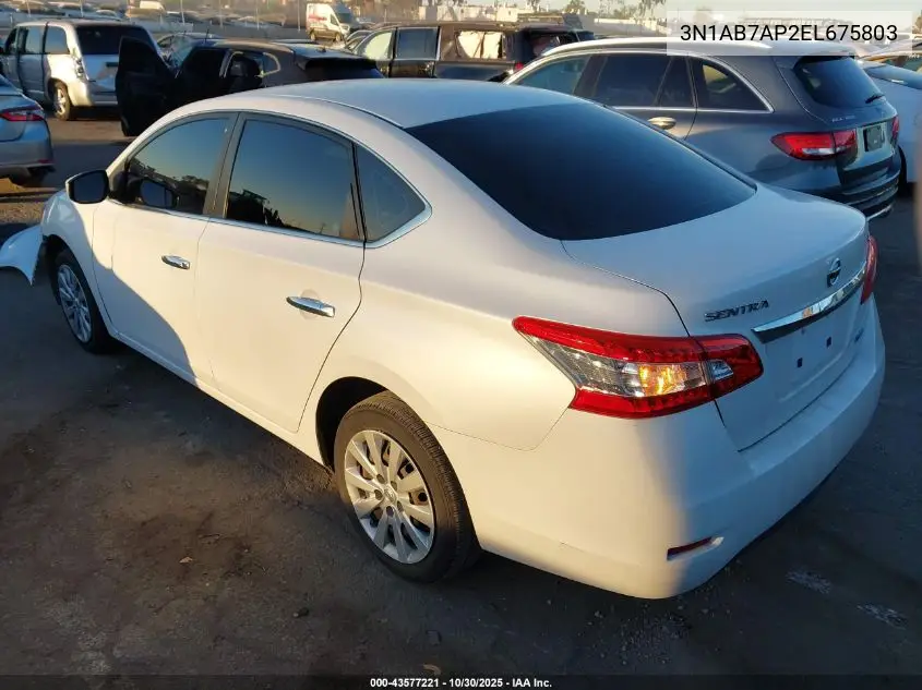 3N1AB7AP2EL675803 2014 Nissan Sentra Sv