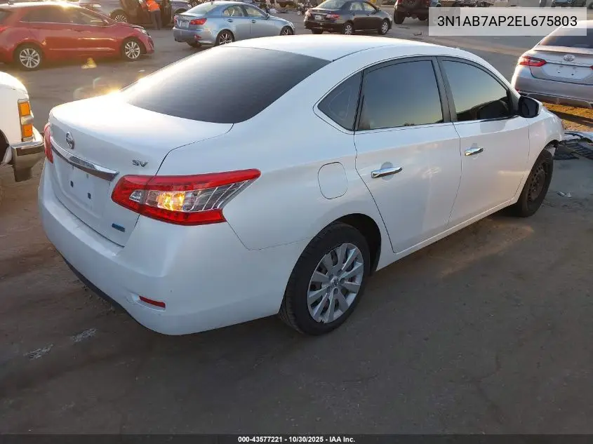 3N1AB7AP2EL675803 2014 Nissan Sentra Sv