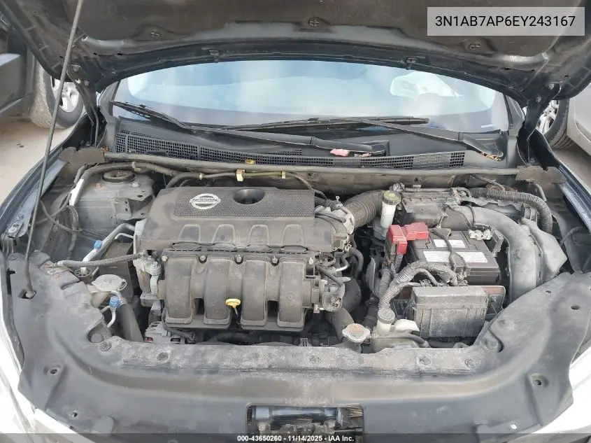 3N1AB7AP6EY243167 2014 Nissan Sentra Sv