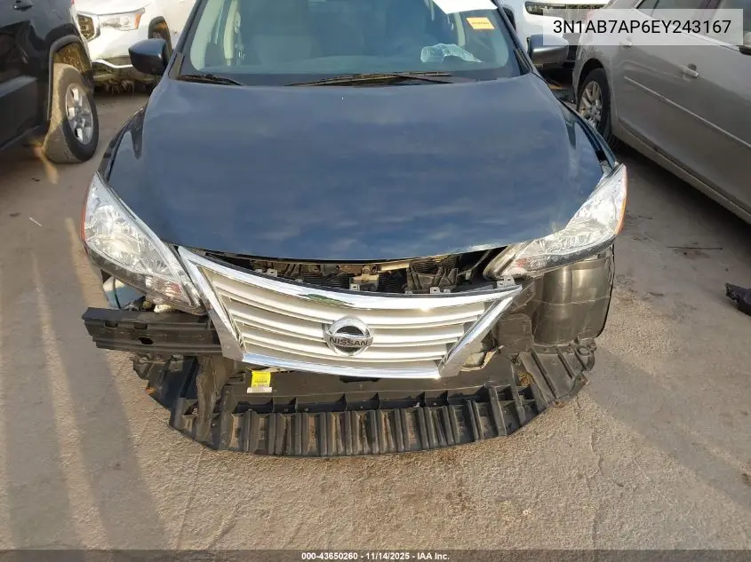 3N1AB7AP6EY243167 2014 Nissan Sentra Sv