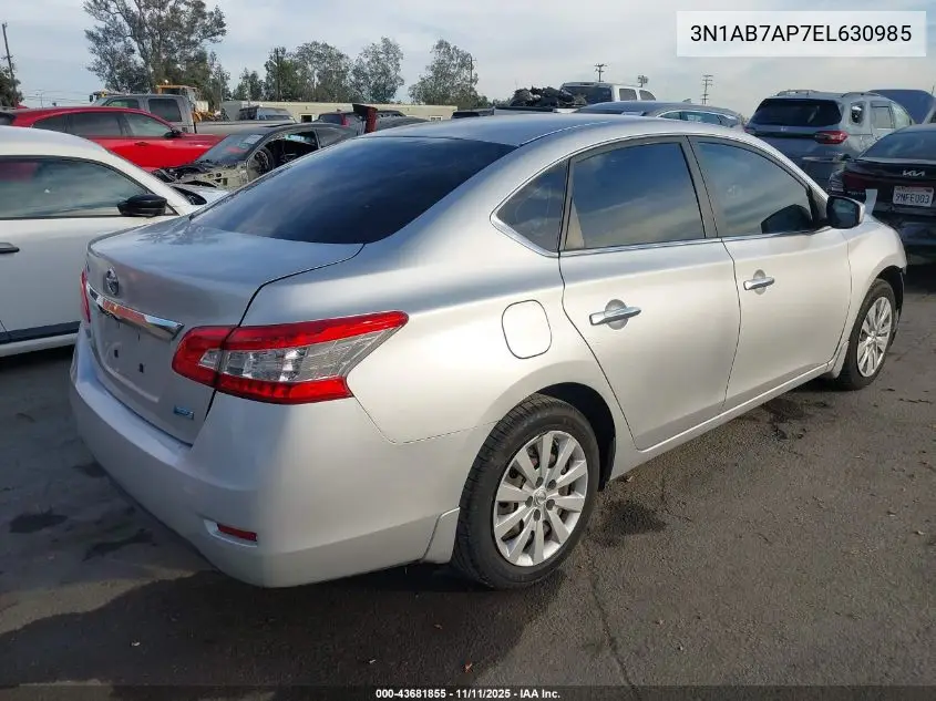 3N1AB7AP7EL630985 2014 Nissan Sentra S