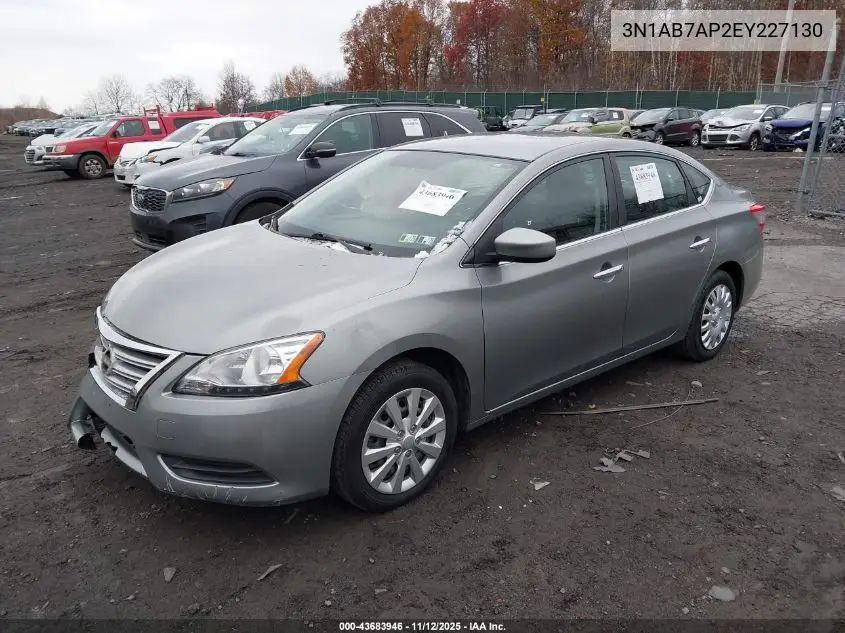3N1AB7AP2EY227130 2014 Nissan Sentra Fe+ S/Fe+ Sv/S/Sl/Sr/Sv