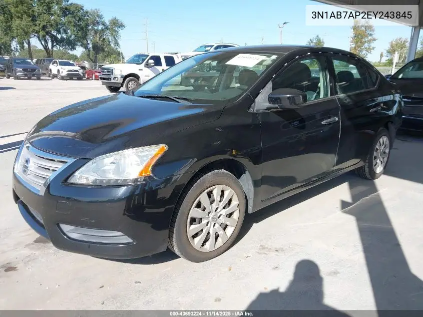 3N1AB7AP2EY243845 2014 Nissan Sentra Fe+ S/Fe+ Sv/S/Sl/Sr/Sv